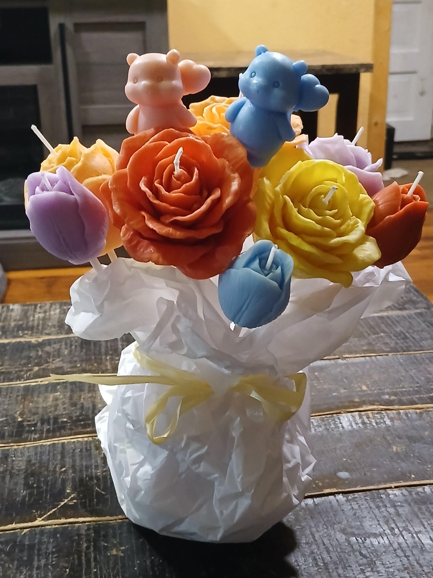 Handmade Lush Soy Wax Flower Candle Bouquet - Scent Fushion