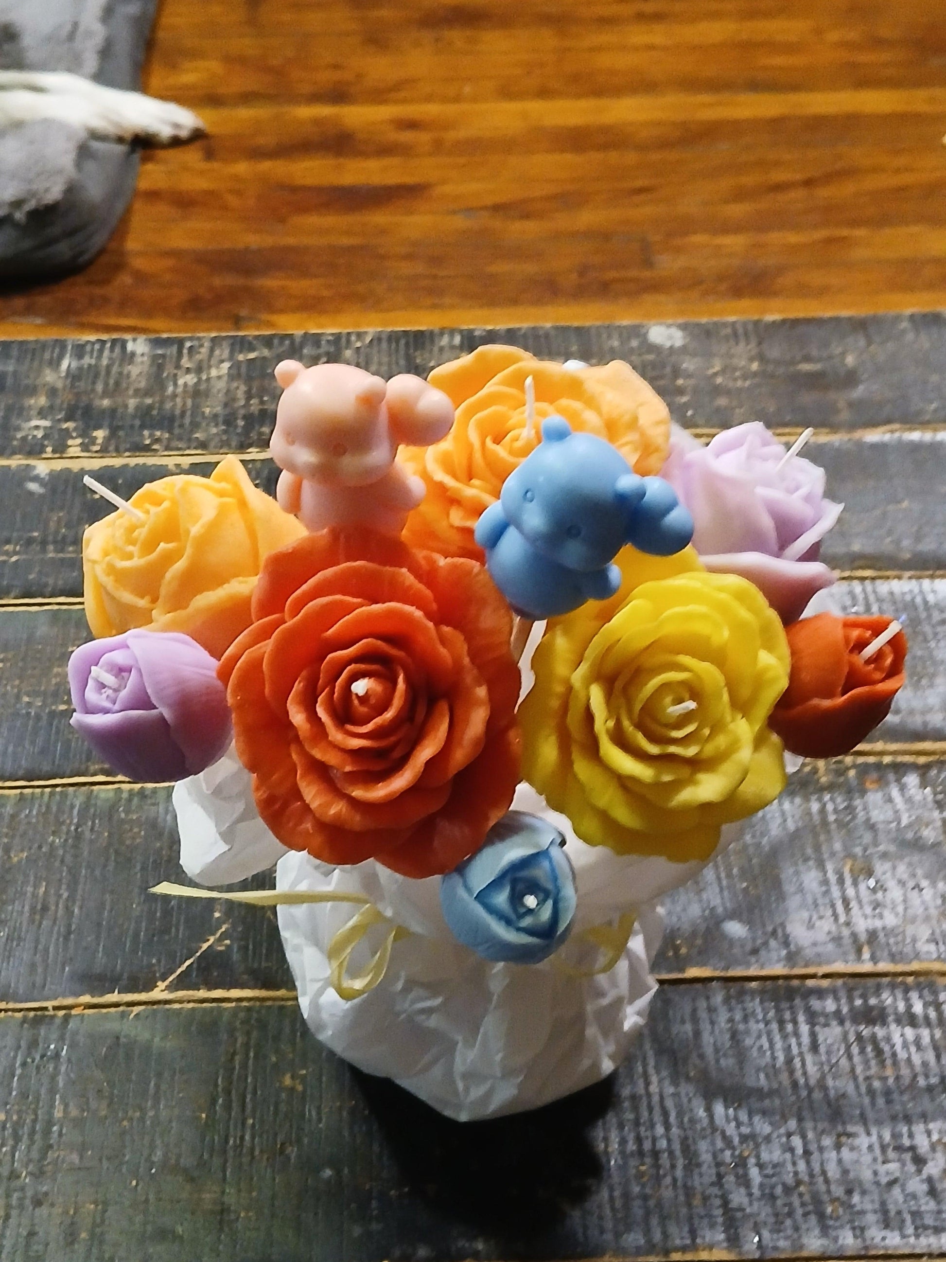 Handmade Lush Soy Wax Flower Candle Bouquet - Scent Fushion