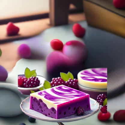 Premium Wildberry Cheesecake Wax Melts 2.5 oz cubes from Scent Fushion Candles – Eco-friendly, long-lasting scent for cozy spaces.