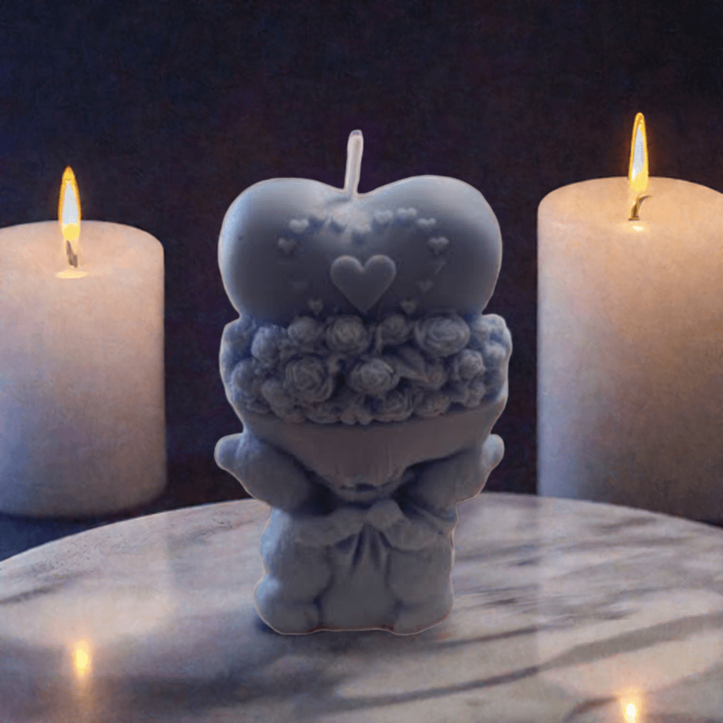 Heart-Shaped Teddy Bear Eco Wax Candle - Scent Fushion