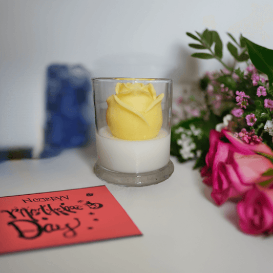 Artisan Rosebud Candle in Decorative Glass - Scent Fushion