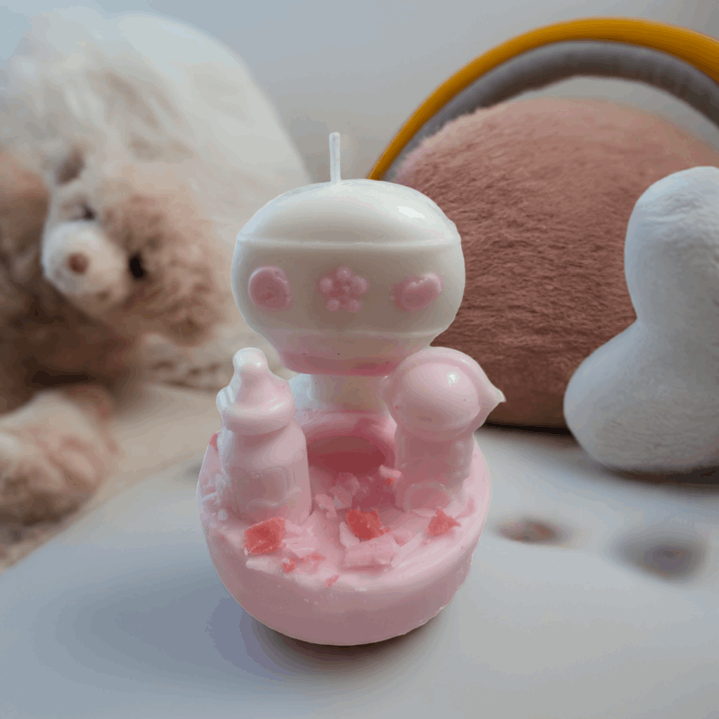 Pink Bot Rattle Candle by Scent Fushion Candles – hand-poured eco-friendly wax