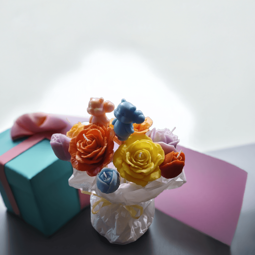 Handmade Lush Soy Wax Flower Candle Bouquet - Scent Fushion