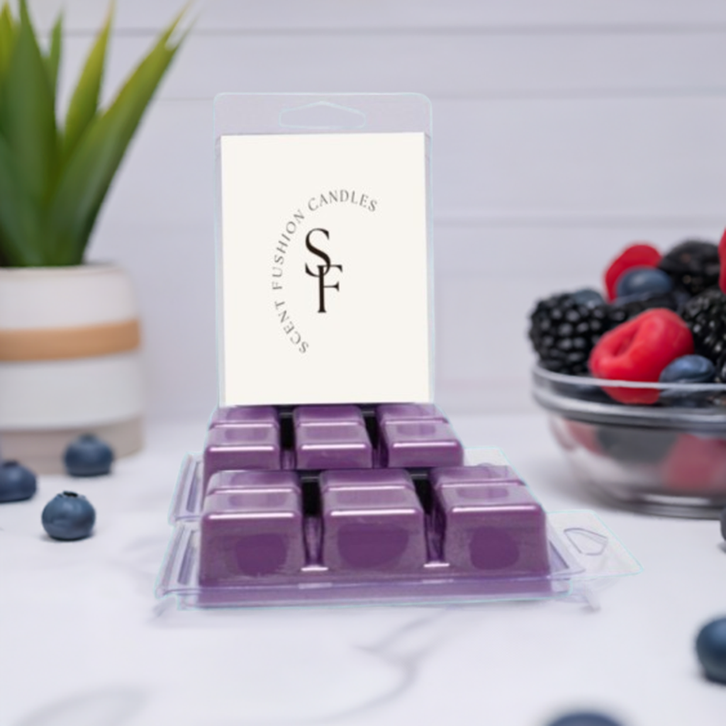 Wildberry Cheesecake Wax 2.5 oz Cube Melts from Scent Fushion Candles – A sweet, fruity blend of wildberries and cheesecake for a cozy home fragrance.